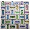 Blue Green Red Rainbow Glass Metal Chrome Silver Mosaic Wall Tile