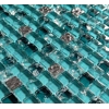 Teal Turquoise Blue Green Silver Crackle Glass Mosaic Wall Tile