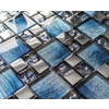 Blue Iridescent Foil Silver Chrome Metal Mosaic Wall Tile