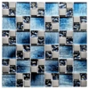 Blue Iridescent Foil Silver Chrome Metal Mosaic Wall Tile