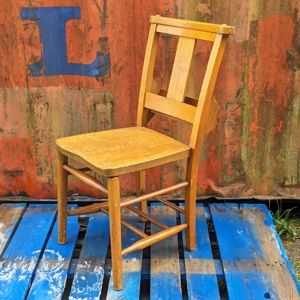 Vintage 1930's Pre-War Bible Back Elm Beech Wood Church Chapel Chairs