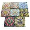 Set of 8 Multi Colour Moroccan Arabic 10cm Square Ceramic Wall & Floor Tiles
