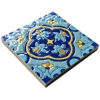 Set of 8 Multi Colour Moroccan Arabic 10cm Square Ceramic Wall & Floor Tiles