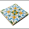 Set of 8 Multi Colour Moroccan Arabic 10cm Square Ceramic Wall & Floor Tiles