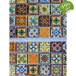 Imperfect Blurred Moroccan Vintage Multi Colour Arabic Turkish Mosaic Wall Tile
