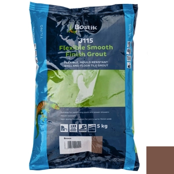 5kg Bostik J115 Brown Powdered Grout Flexible Waterproof Smooth Wall Floor Tile