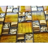 Luxury Gold Iridescent Glass Foil & Metal Square Mosaic Wall Tile