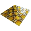 Luxury Gold Iridescent Glass Foil & Metal Square Mosaic Wall Tile