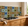 10x Set of 9 Multi Colour Moroccan Arabic 10cm Square Ceramic Wall Tiles + Grout