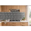 Black Grey Glass Foil Silver Chrome Metal Square Mosaic Wall Tiles - Bathroom & Kitchen