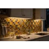 Gold Glass Foil & Metal Square Mosaic Wall Tile - Bathroom & Kitchen Splashbacks