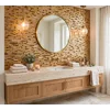 Copper Gold Foil Glass Metal Long Rectangle Mosaic Wall Tile - Kitchen & Bathroom Splashback