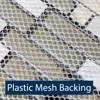 Silver Grey Turned Brushed Steel Metal Long Rectangle Mosaic Wall Tile