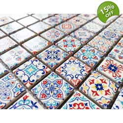 Classic Moroccan Multi Colour Turkish Arabic Mosaic Wall Tile