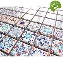 Moroccan Classic Multi Colour Turkish Arabic Boho Mosaic Wall Tile