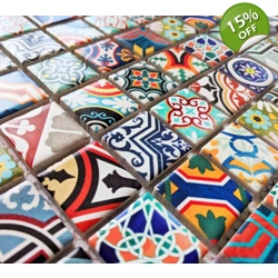 Moroccan Modern Colour Ceramic Square Ethnic Arabic Mosaic Wall Tile