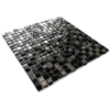 Black Ancient Pattern Silver Chrome Square Mosaic Wall Tile