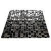 Black Ancient Pattern Silver Chrome Square Mosaic Wall Tile