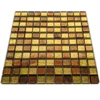 Copper Gold Foil Backed Square Brown Red Mosaic Wall Tile