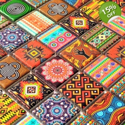 Ethnic Moroccan African Indian Aboriginal Mosaic Wall Tile