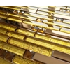 Copper Gold Foil Glass Metal Long Rectangle Mosaic Wall Tile