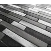 Silver Grey Turned Brushed Steel Metal Long Rectangle Mosaic Wall Tile
