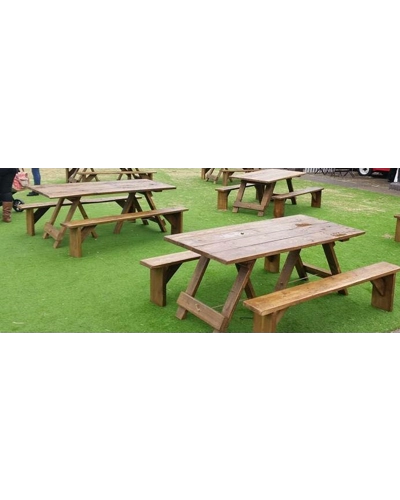 6ft Rustic Plank Bench hire £6.00 each