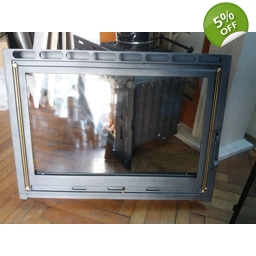 Вратичка за камина от масивен чугун с огнеупорно стъкло - ..