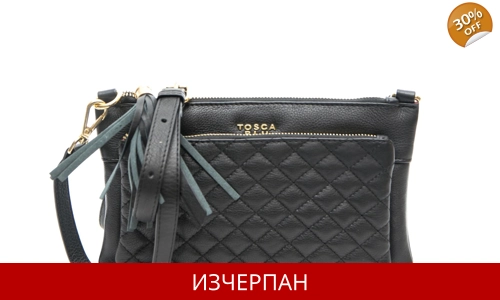 Дамска Мини Кожена Чанта Tosca Blu