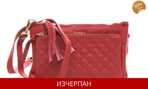 Дамска Мини Кожена Чанта Tosca Blu