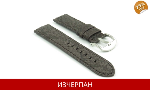 Тъмно Кафява Каишка за Часовник от Питон