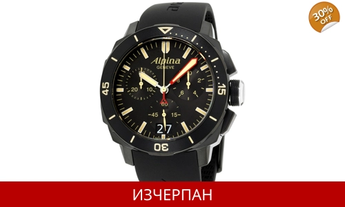 Часовник Alpina Seastrong Diver 300 Series Black Quartz Chronograph 372LBBG4FBV6