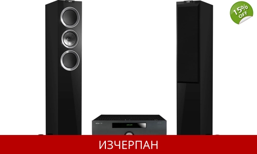 2 x KEF R500 Floorstanding Loudspeakers + Arcam AVR390