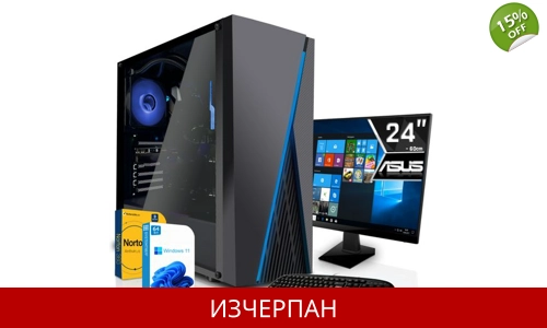 SYSTEMTREFF пълна компютърна система за игри (24", AMD Ryzen 5 4650G, RX Vega 7, 8 GB RAM, 256 GB SS