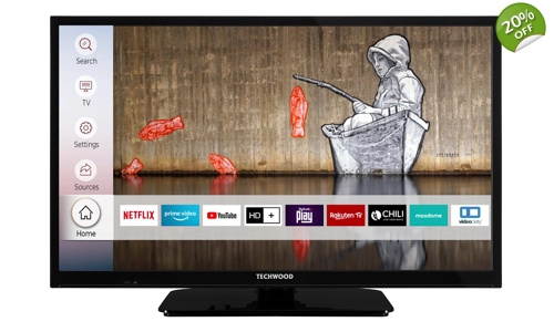 Techwood H24TS550M LCD-LED телевизор (60 см/24 инча, HD-ready, Smart TV, HDR10, троен тунер