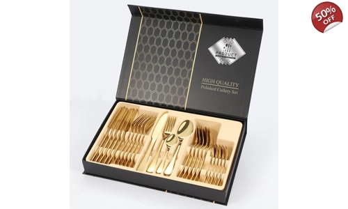 Комплект прибори KULER, прибори за хранене, прибори от неръждаема стомана, нож, вилица и лъжица, ком