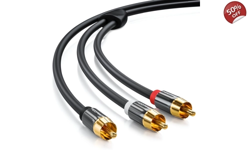 RCA to 2x RCA deleyCON, цифров коаксиален кабел RCA, 2 м, позлатени конектори, аудио кабел, субу.