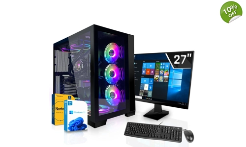 SYSTEMTREFF пълна компютърна система за игри (27", Intel Core i9 12900KF, RTX 4090, 32 GB RAM, 2000