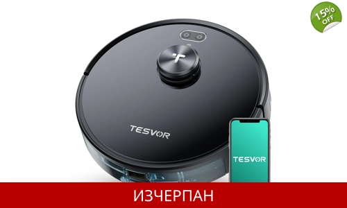 Tesvor Роботизирана прахосмукачка S4 Novus Laser Роботизирана прахосмукачка LiDAR Навигация