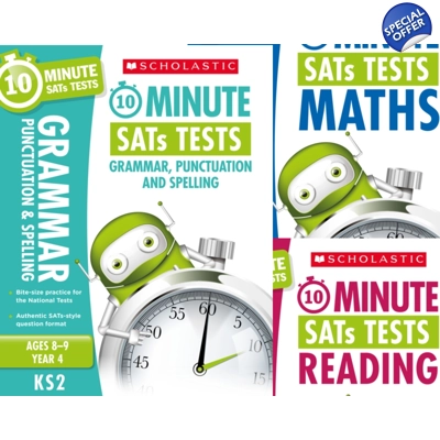 Year 4 SATs [3 Books] 10 Minute Tests. KS2 SATs English, GPS and Maths.