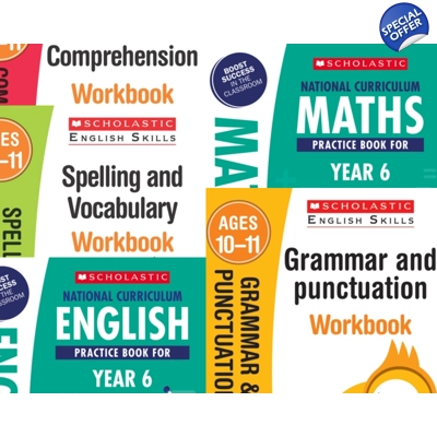 Year 6  Learning Pack [5 Books] KS2 SATs 5 Books for English and Maths with Free P&P
