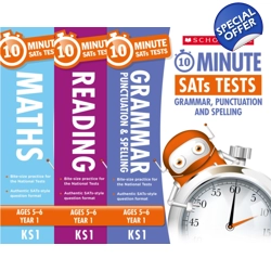 Year 1 SATs [3 Books] 10 Minute Tests. KS1 SATs English, G..
