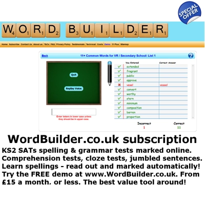 Years 2 to 6. WordBuilder.co.uk Subscription