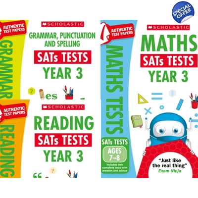 Year 3 Mock Pack [3 Books] KS2 SATs Practice Tests for English and Maths