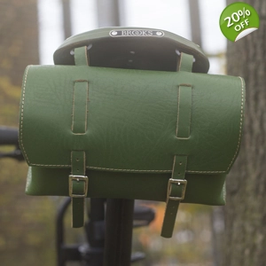Large Saddle Bag in GREEN leather