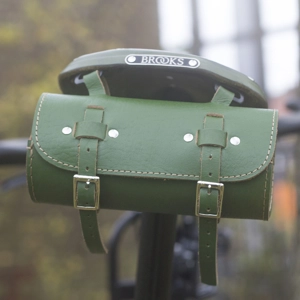 Roll Saddle Bag in GREEN leather