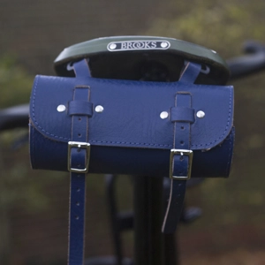 Roll Saddle Bag in BLUE leather