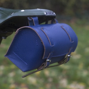 Square Saddle Bag in BLUE leather