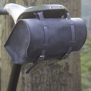 Large Leather Bag in RAW BLACK