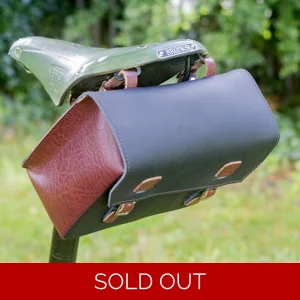 Super Large Leather Bike Bag Black Brown